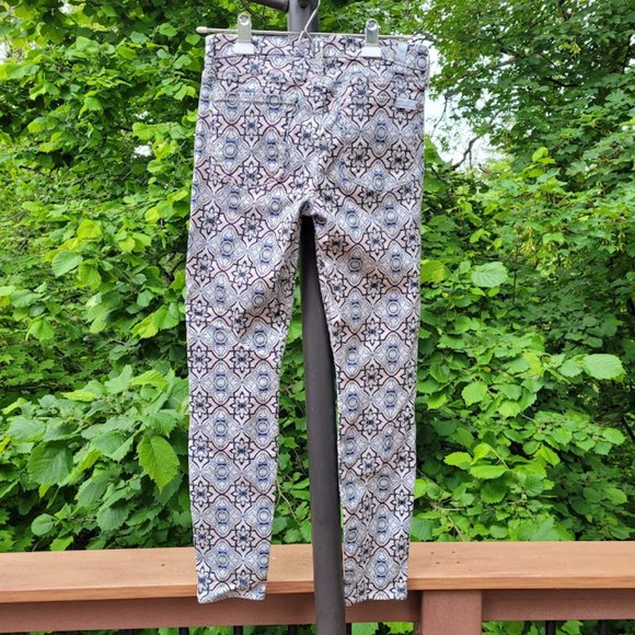 SOLD: 7FAMK Ankle Skinny Printed Geometric Jeans 7 For All Mankind 27 Pattern - Picture 8 of 13